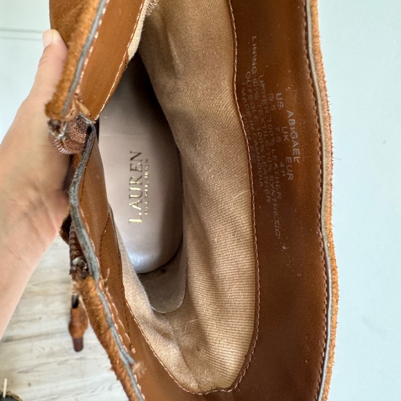 Ralph Lauren Abigael Brown Suede Leather Heel Boots NWOT Size 9.5 - Picture 6 of 7
